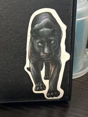 black panther leopard sticker